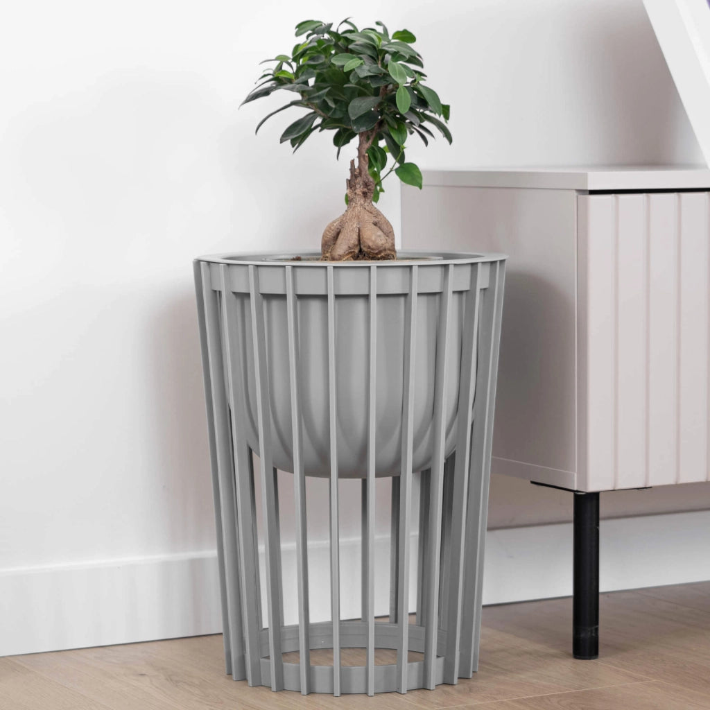 Supporto per fiori bifacciale KADAX Loft, grigio, 39,5 cm + 2 inserti