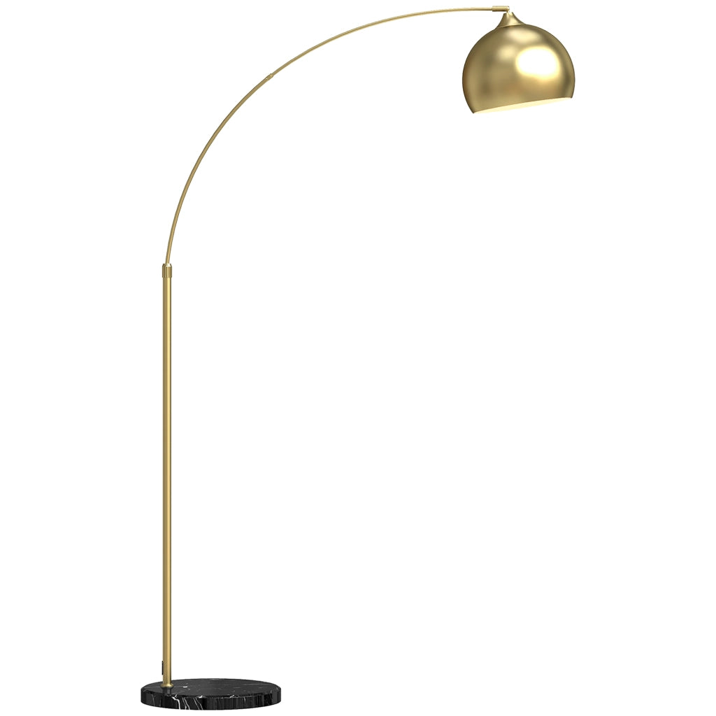Lampada da terra ad arco ¨C Xylo ¨C altezza regolabile 170-180cm oro nero base effetto marmo