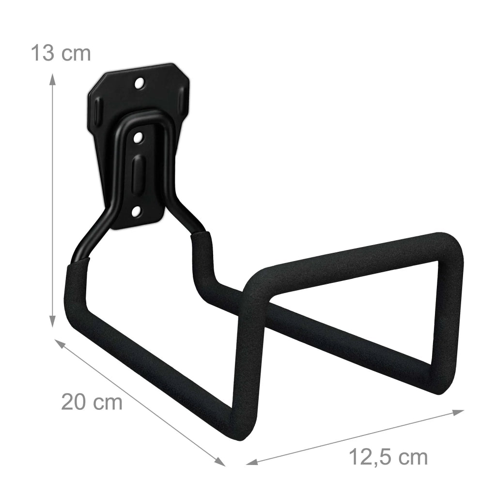 Pratico supporto da parete per tubo da giardino portaoggetti salvaspazio giardino garage 13 x 12,5 x 20 cm in acciaio nero 13_0017209