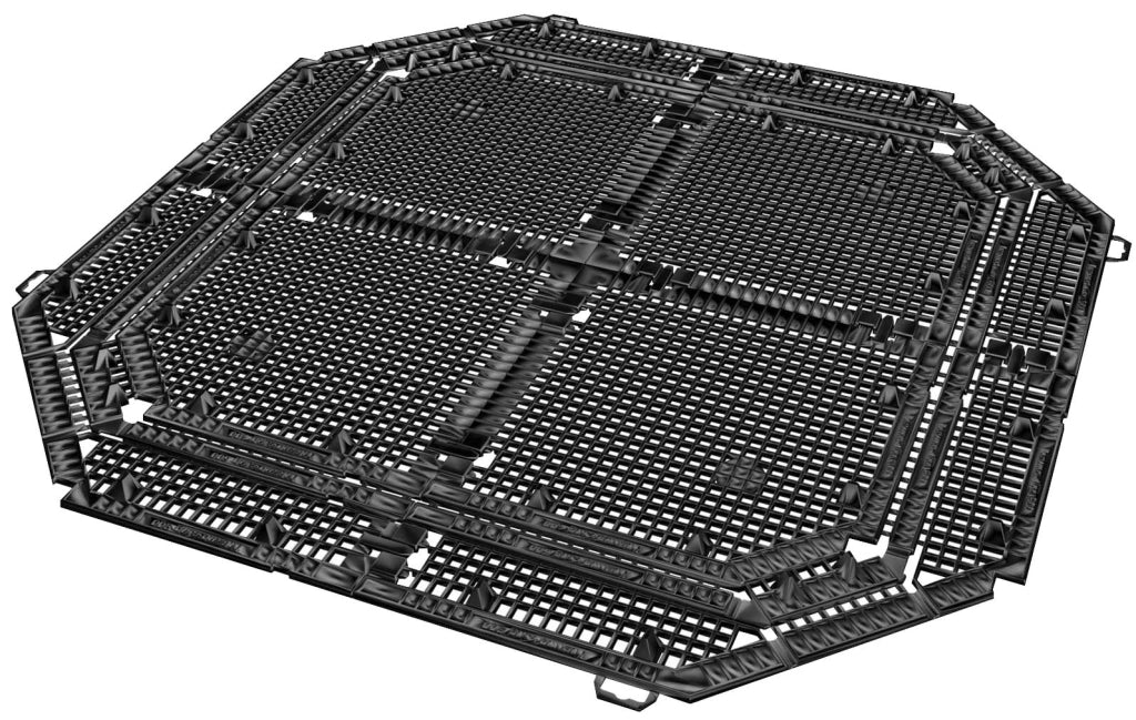 Griglia di Fondo per Compostiera da Giardino 98x98 cm in Plastica Nera
