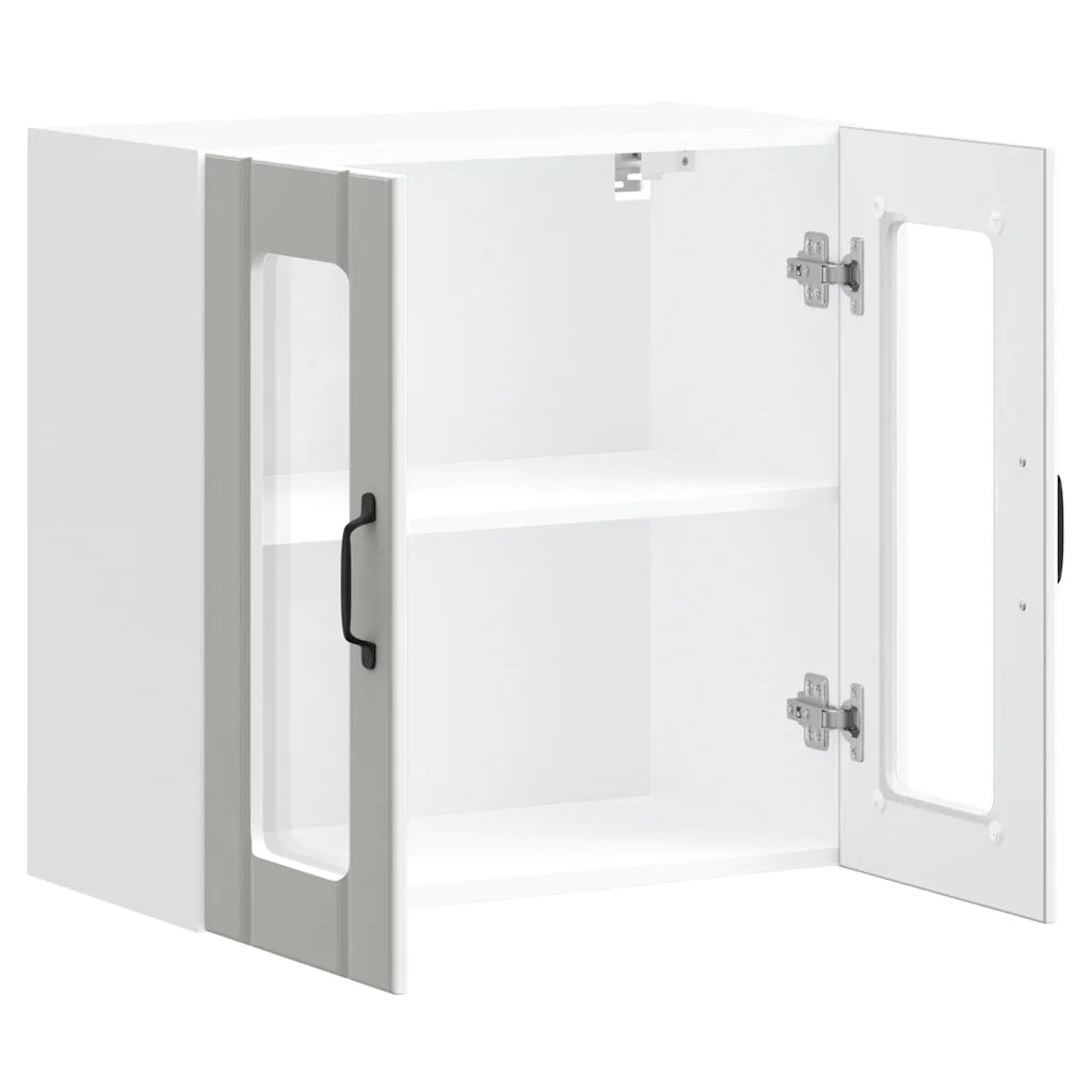 Armoire murale de cuisine avec porte en verre Lucca blanc