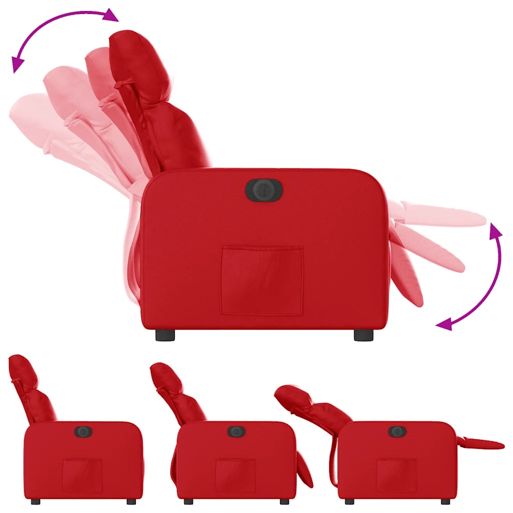 Poltrona | Sedia Relax Reclinabile Elettrica Rossa in Similpelle