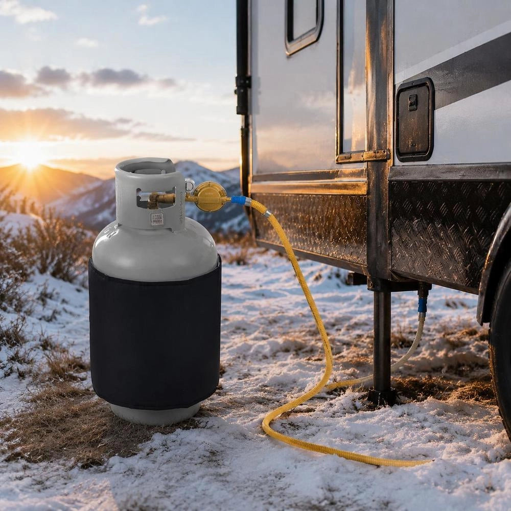 Insulated, Band-style Gas Cylinder Warmer, Suitable For 40 Lb Gas Cylinders, 120W Propane Heater, Fixed Internal Thermostat, Max. Temperature 90°F, Durable Waterproof Oxford Fabric, CE Approved