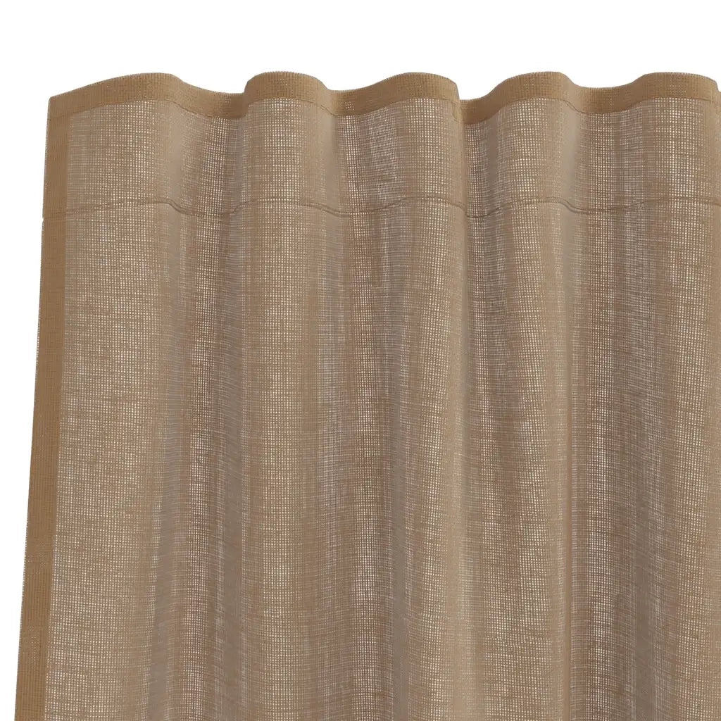 Tende in Voile con Tasche per Aste 2 pz Marrone Chiaro 4102221