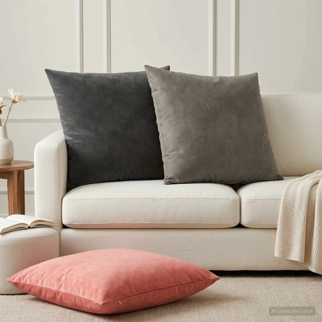 Federa 2 pcs HEERLEN Rosa 80 x 80 cm Velluto 913529
