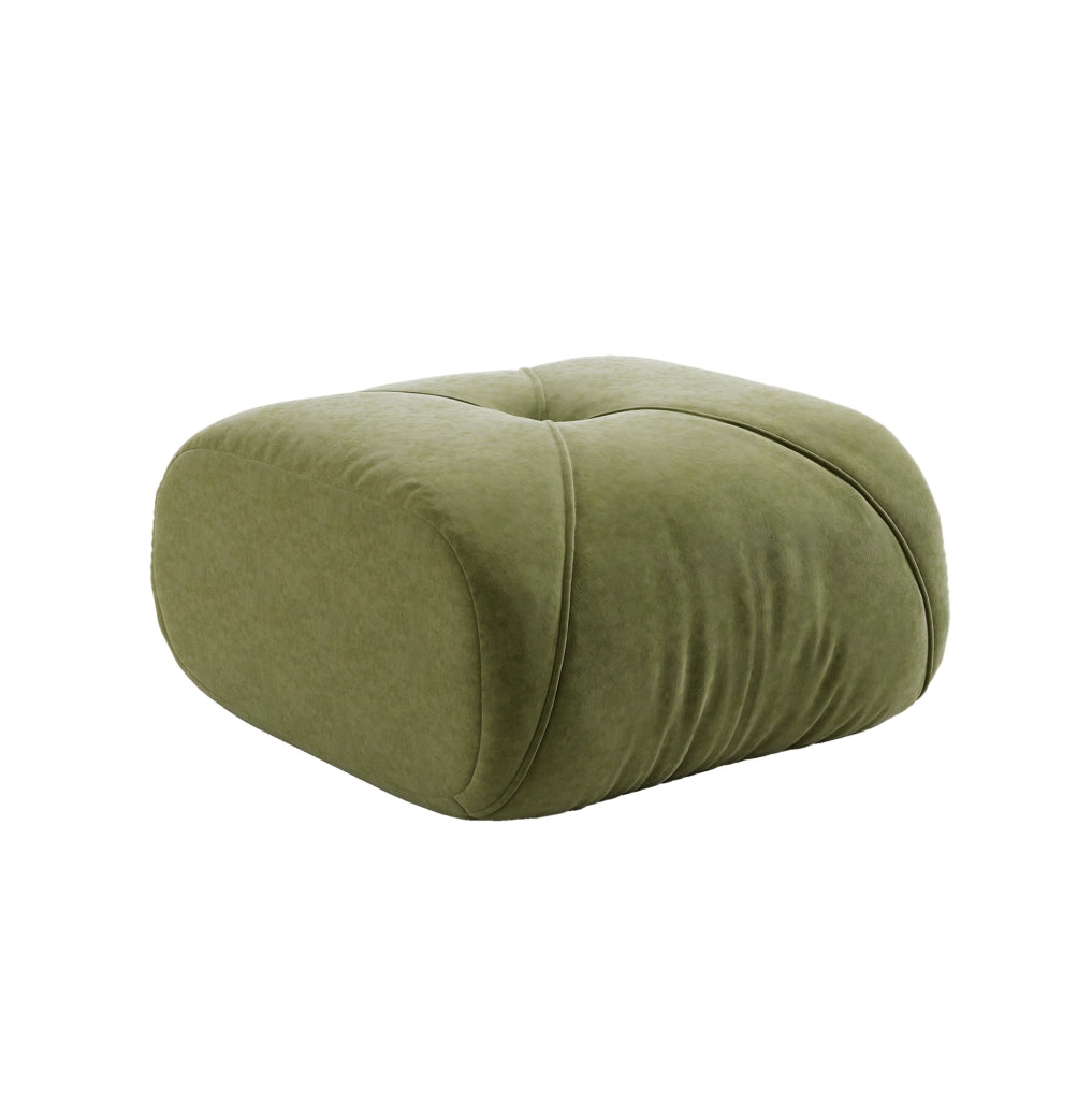 Pouf modulare in ciniglia verde con imbottitura 32D