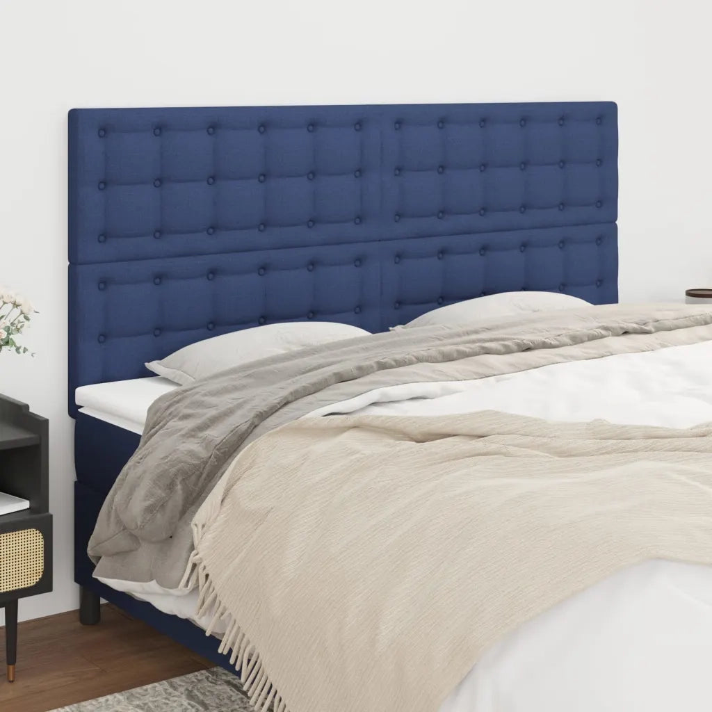 Testiera | Testata Blu 160x5x118/128 cm Tessuto