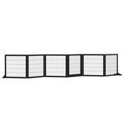 Barriera di sicurezza per cani 432 x 36 x 70 cm in legno nero pieghevole