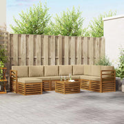 Set di divani da esterno 9 pz Naturale e Beige 3375313