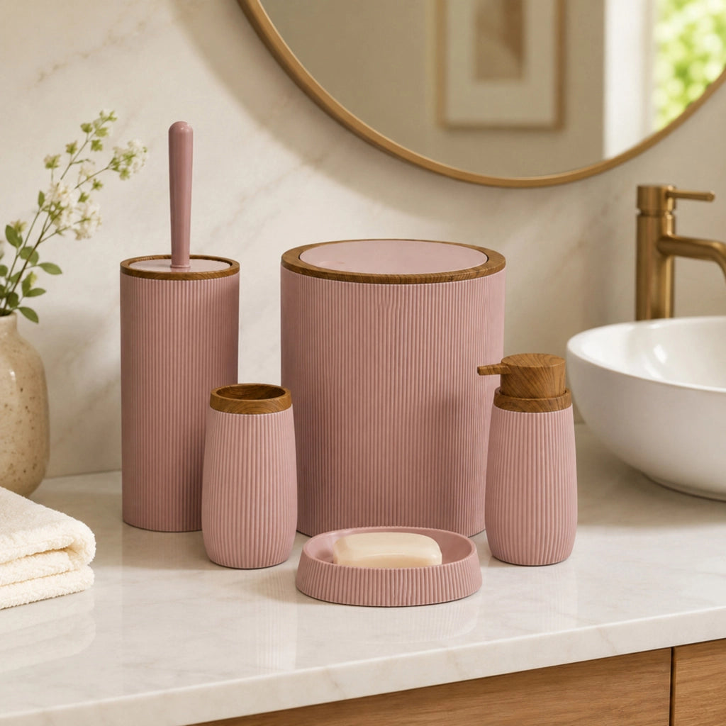 Portascopino wc rosa cipria Blob