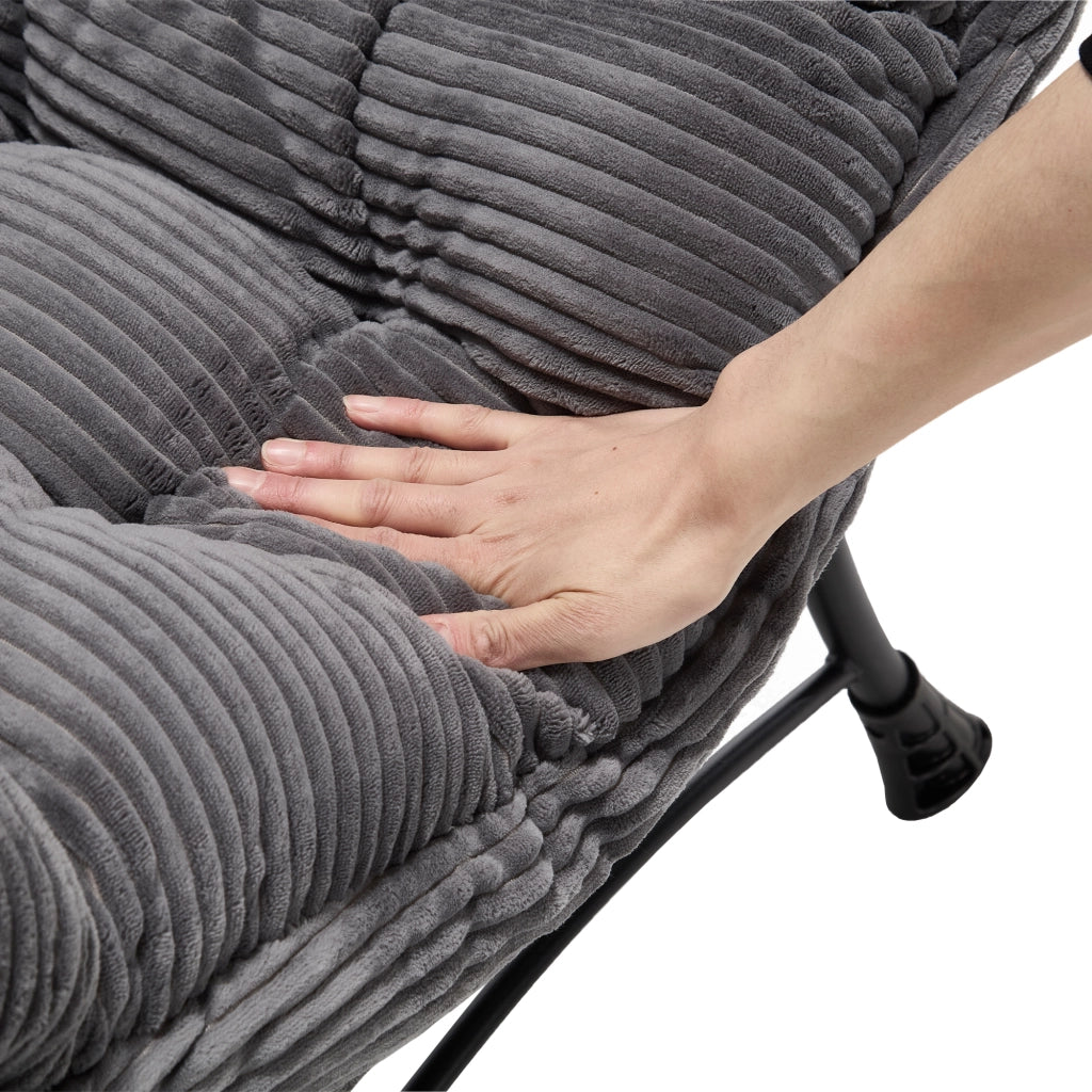 Poltrona Relax con Poggiapiedi e Braccioli ¨C MINIMAL ¨C Tessuto Grigio