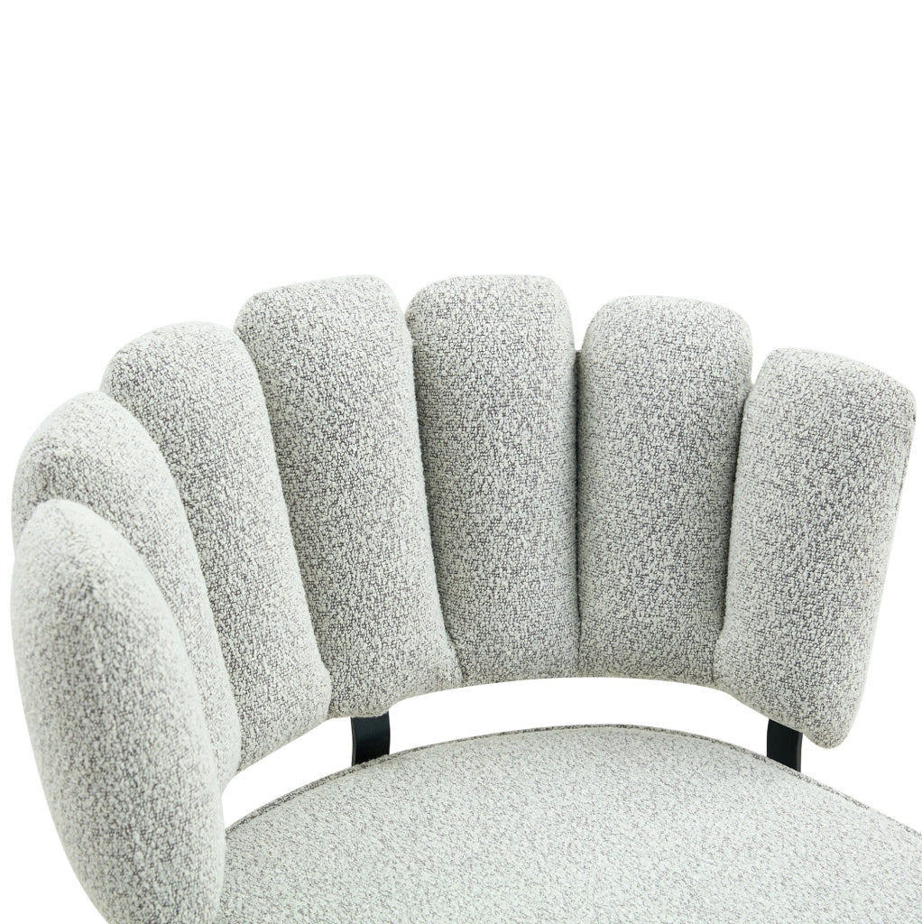 SEDIA Da pranzo Set da 2 pezzi 80 cm Tessuto grigio chiaro e metallo nero