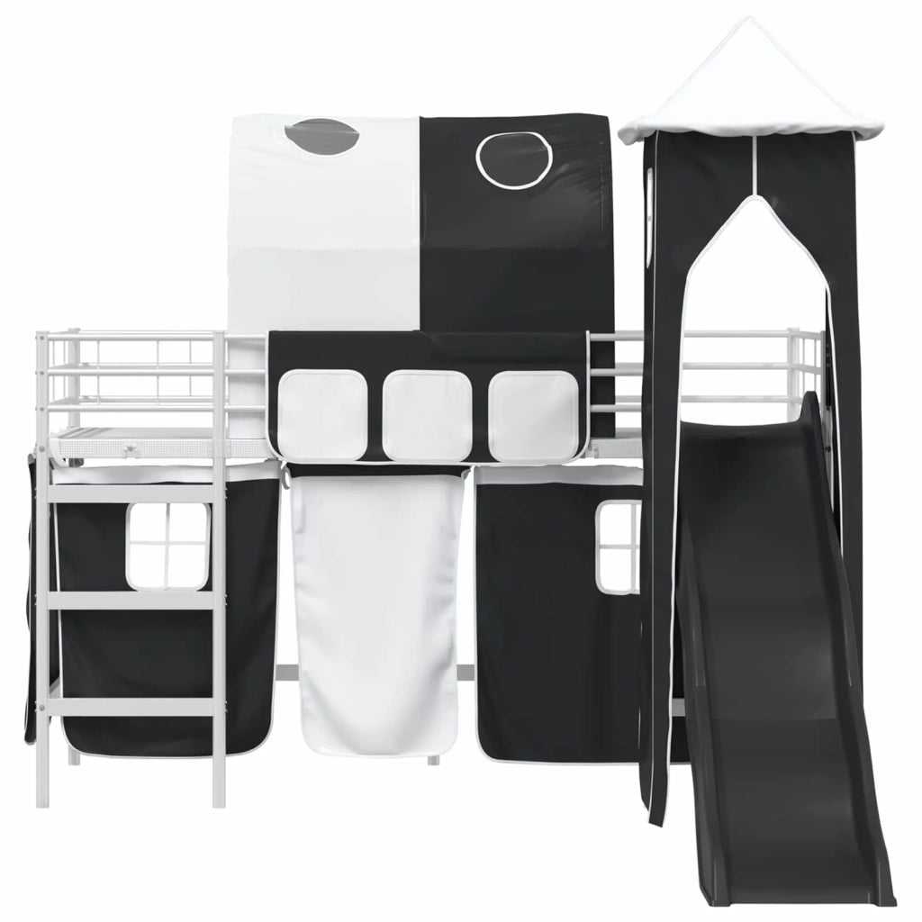 Struttura del letto loft per bambini Bianco e Nero 90 x 190 cm