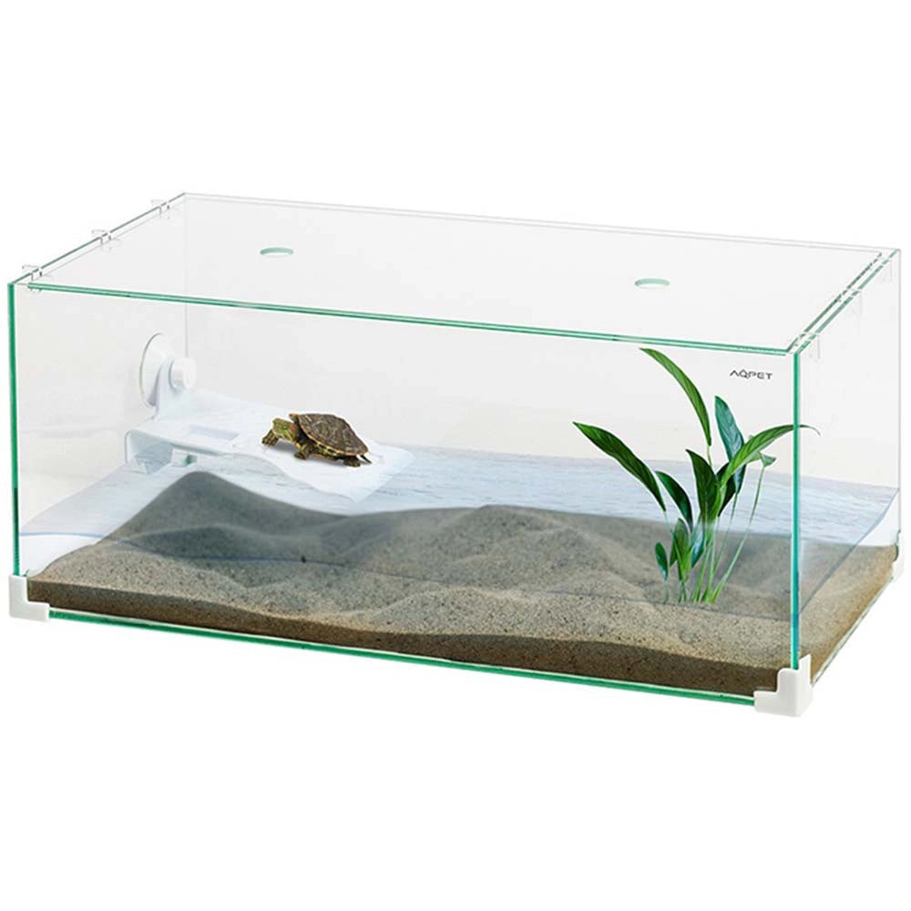 Aqpet Tortuga - tartarughiera con coperchio e isolotto Lunghezza: 80 cm