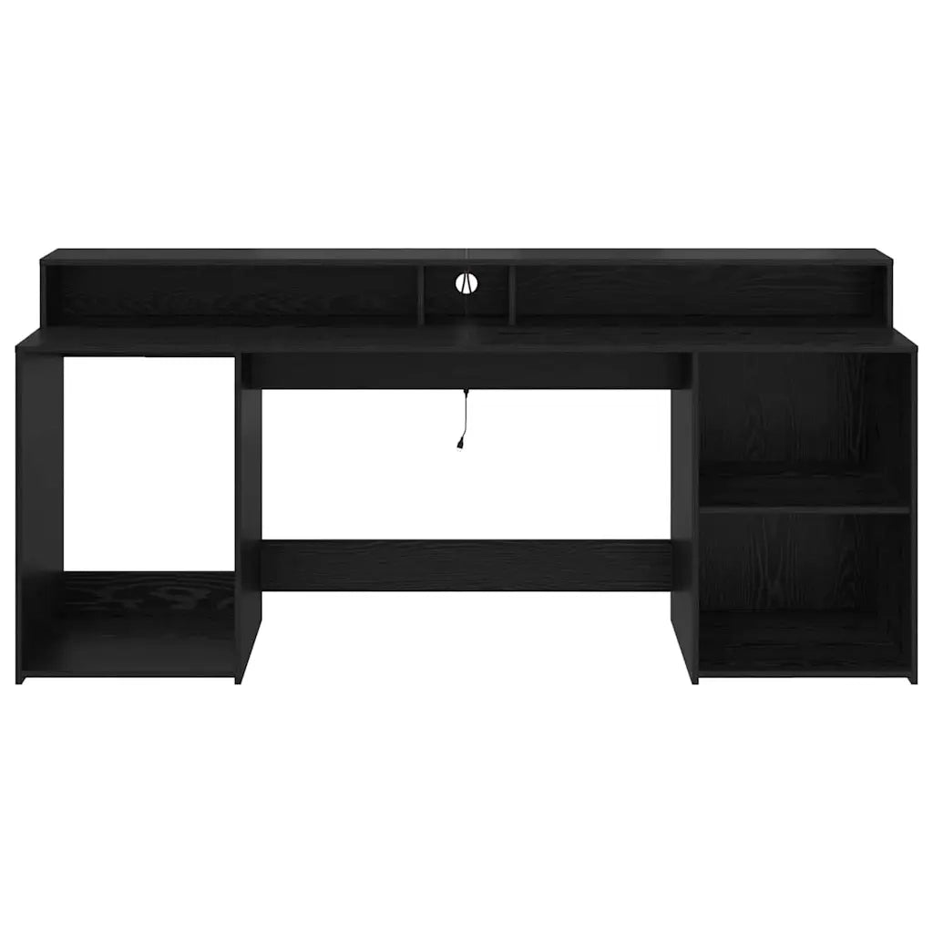 Scrivania Rovere nero 200 x 55 x 91 cm Legno multistrato