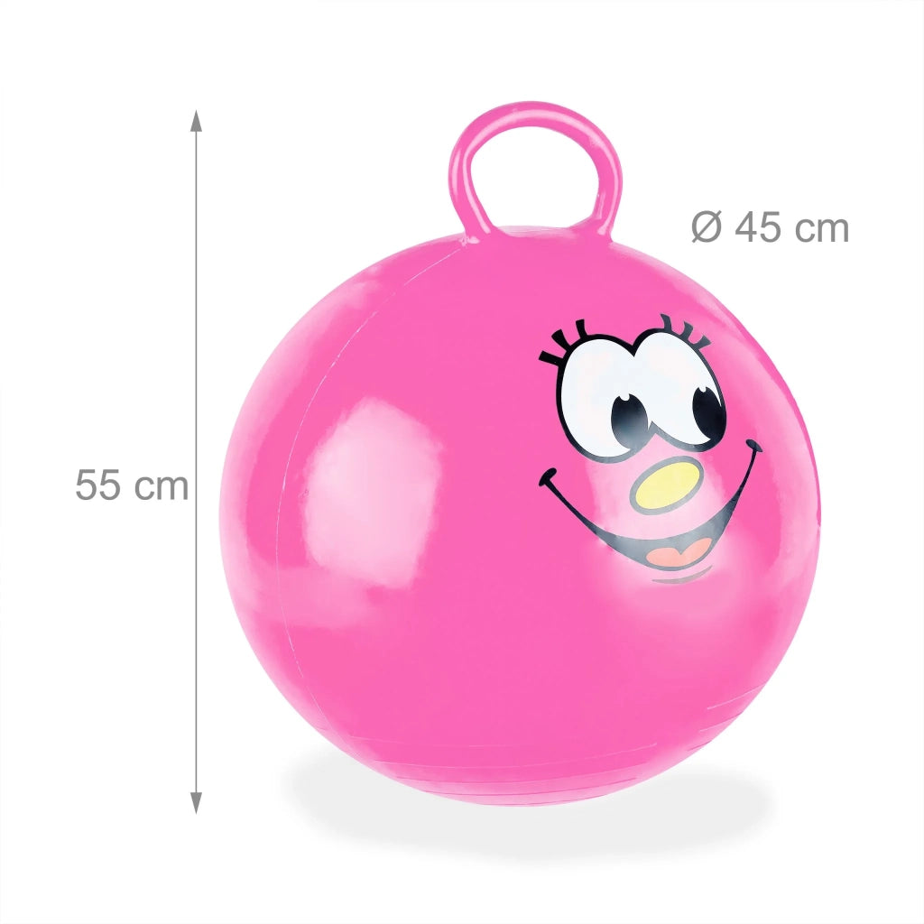 Palla salterina per bambini 55 x 45 cm con maniglia rotonda design colorato in PVC rosa 13_0011380