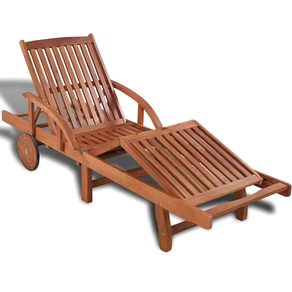 Lettino Prendisole in Legno Massello di Acacia 41446