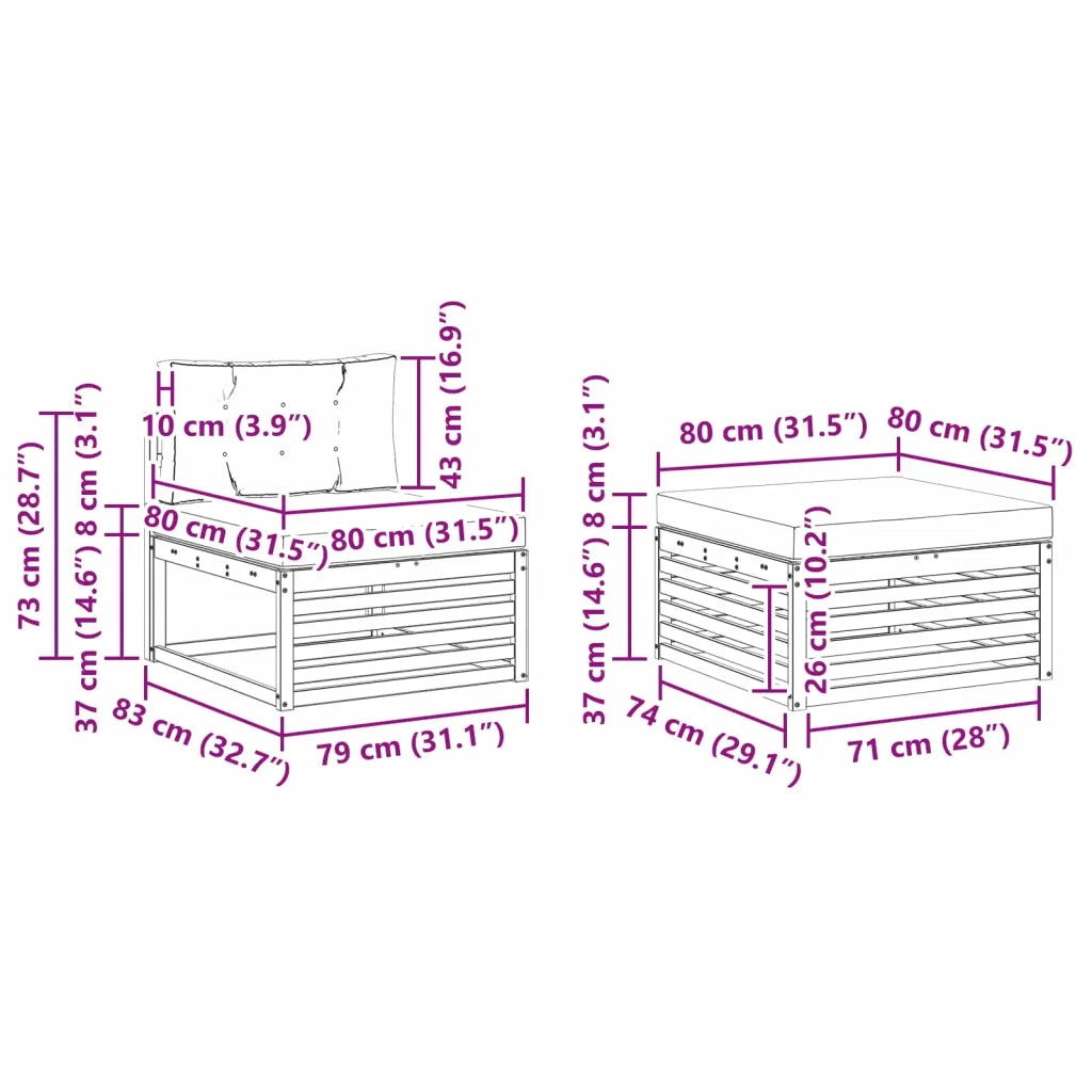 Set di divani da esterno 6 pz Bianco e Beige 3390913