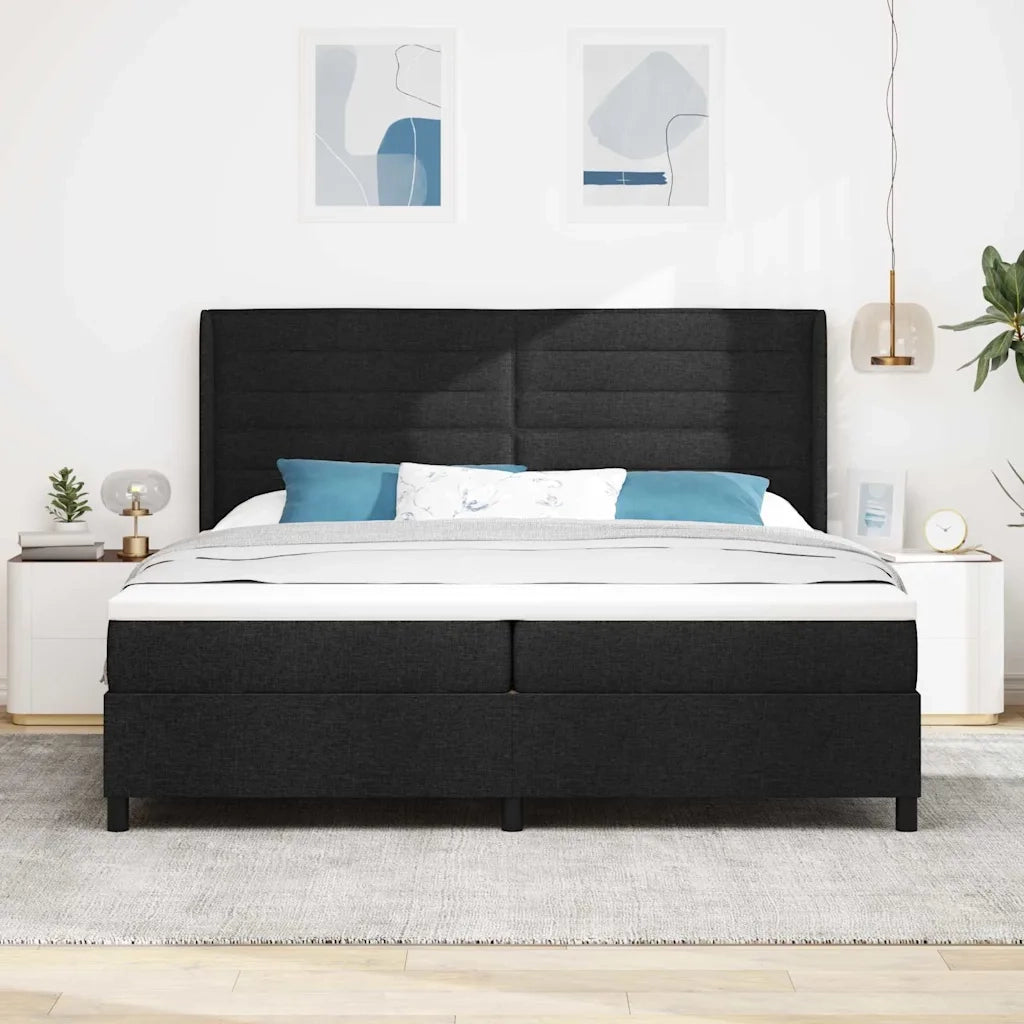 Letto a molle con materasso Nero 200 x 200 cm Tessuto 3341604