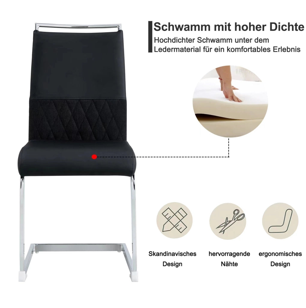 SEDIA Ergonomica Nero in Metallo