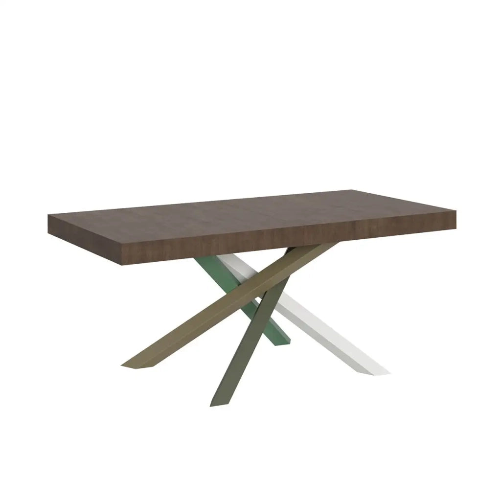 Tavolo allungabile 180/284x90 cm Volantis colore noce gambe multicolore 4/A