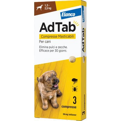 ANTIPARASSITARIO ADTAB CANI ELANCO - KG  1,3/2,5 CF=PZ 3- 1 confezioni
