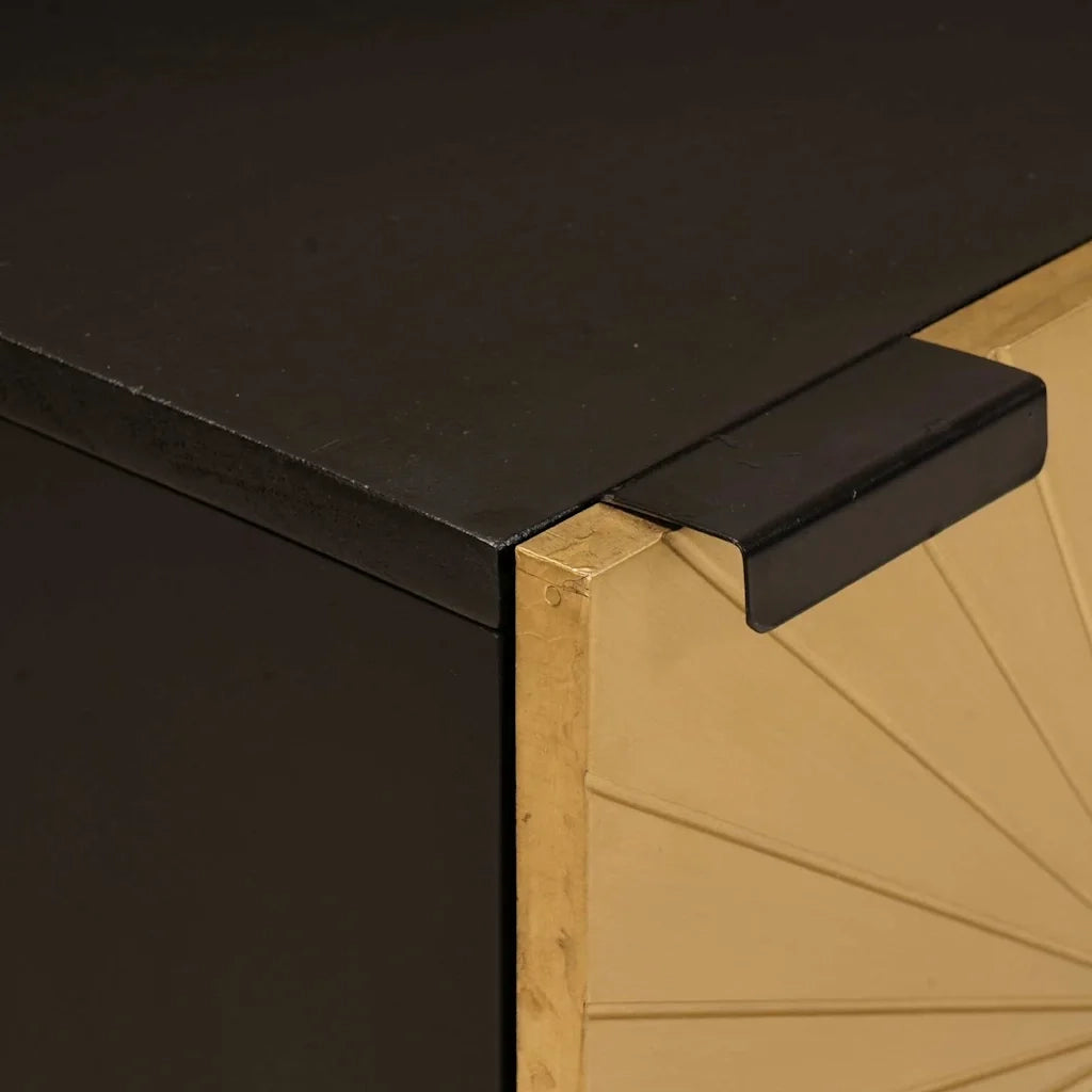 Armadio da Notte 2 pcs Nero e Oro 40 x 33 x 46 cm 4017825
