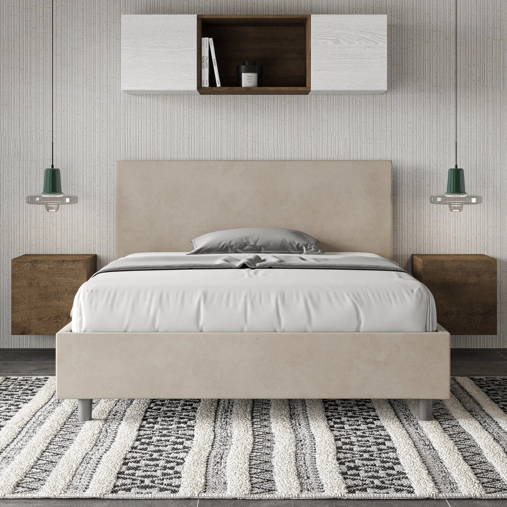 Letto Matrimoniale 160x200 cm con Rete Adele Sabbia