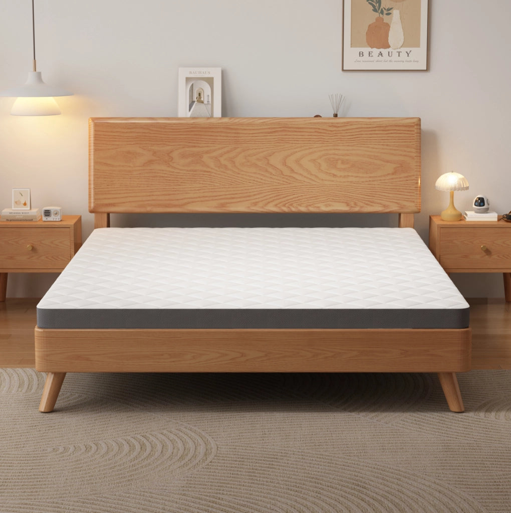 Materasso in schiuma H3 a 7 zone con moduli ergonomici; bianco e grigio