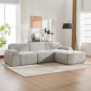 Divano senza struttura in chenille grigio