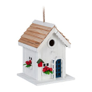 Casetta per uccelli decorativa rustica design country 20 x 15 x 10 cm per giardino balcone terrazzo in legno naturale 13_0013640