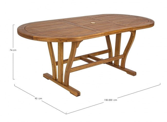 Tavolo Allungabile da Giardino 150-200x90x74h cm Noemi
