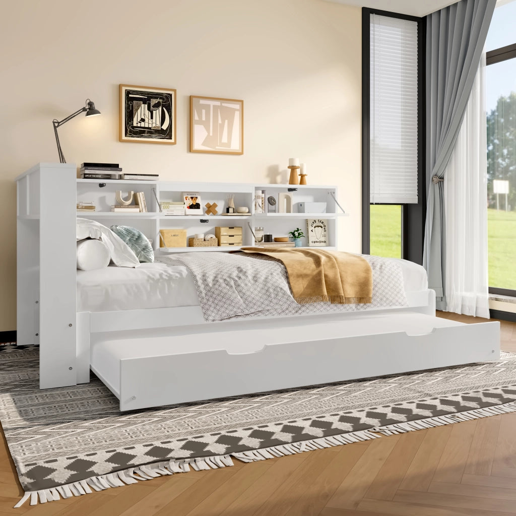 Divano Letto Estraibile con Contenitore ¨C MINIMAL ¨C Bianco 90x200