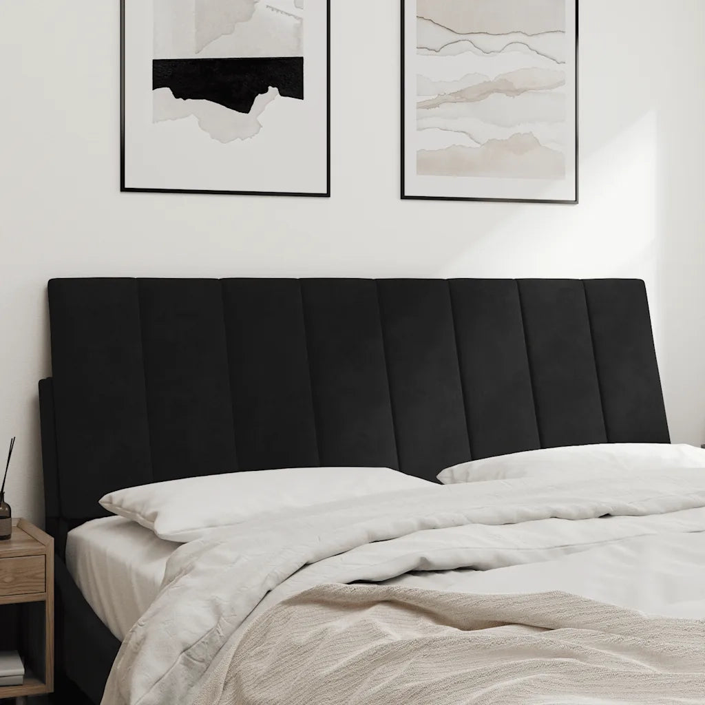 Coussin de tête de lit Hanko noir 120 cm velours