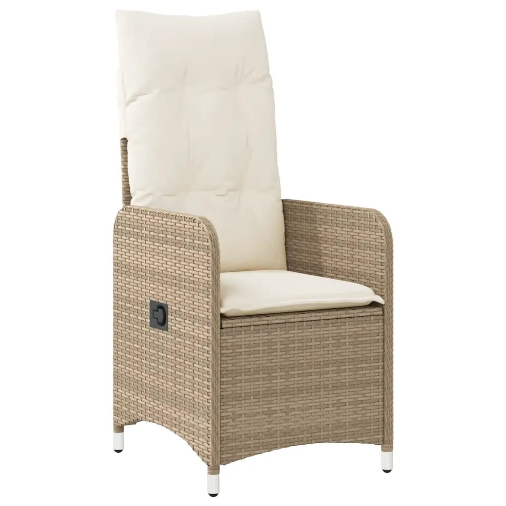 Set da Bistrò da Giardino 9 pz con Cuscini Beige in Polyrattan