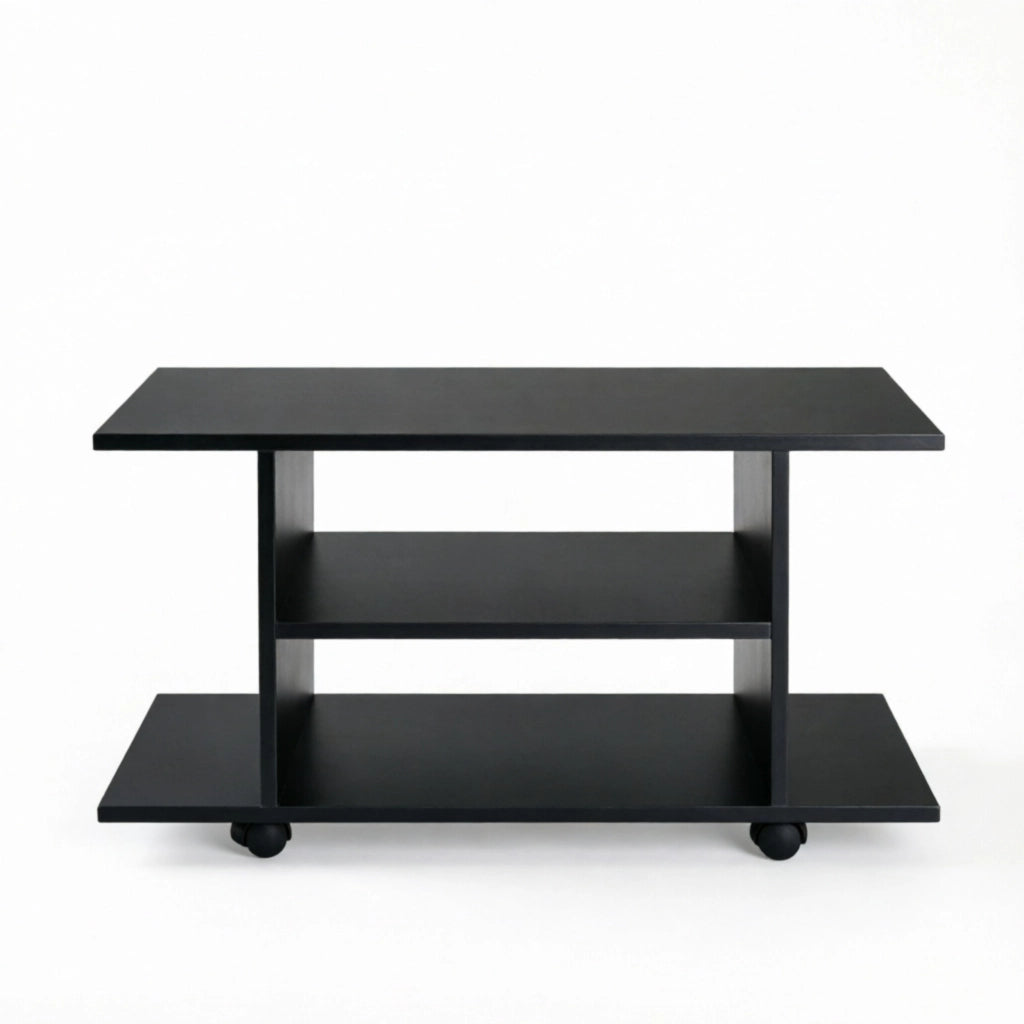 Mobile porta TV nero 80 cm con ruote girevoli