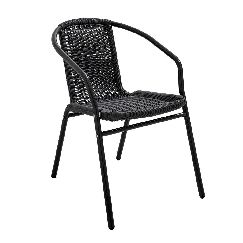 Oviala - Sedia da terrazza in alluminio e resina nera