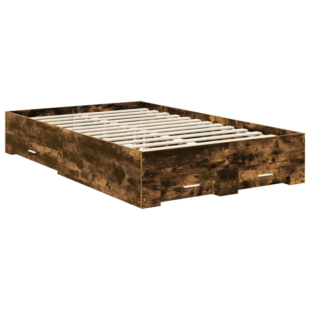 Letto matrimoniale | Letto per adulti | Struttura del letto Rovere fum¨¦ 120 x 190 cm Legno multistrato
