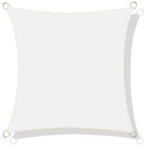 AIO FACTORY 5x5 m Vela Ombreggiante Impermeabile Nylon Bianco Ombra da Giardino