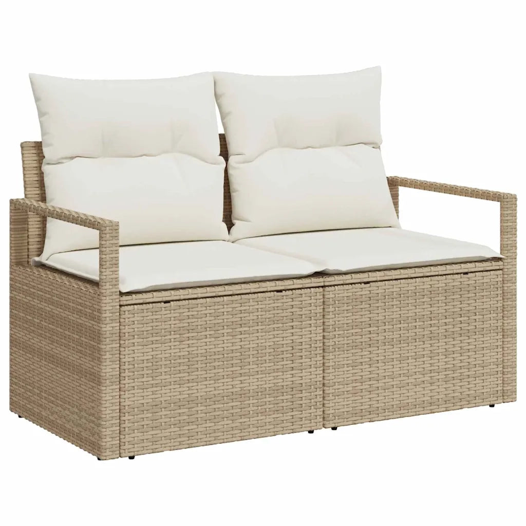 Set Divano da Giardino con cuscino 12 pcs Beige e Crema