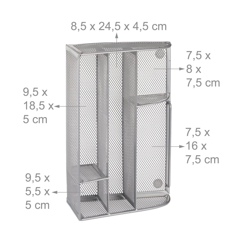 Organiser da scrivania in rete metallica 10,5 x 25,5 x 18 cm design elegante pratica custodia in metallo nero 13_0006790