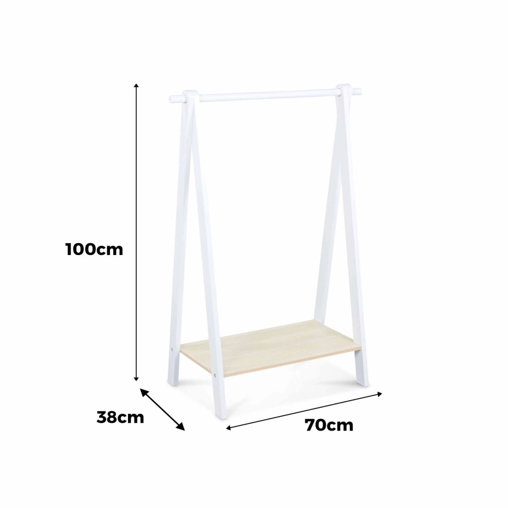 Appendiabiti per bambini in legno dallo stile scandinavo, bianco