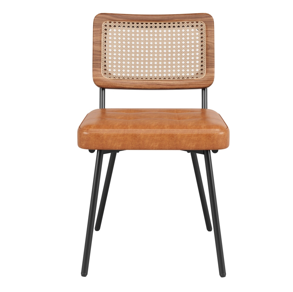 SEDIA da pranzo 61x46x79 cm Marrone in PU e metallo