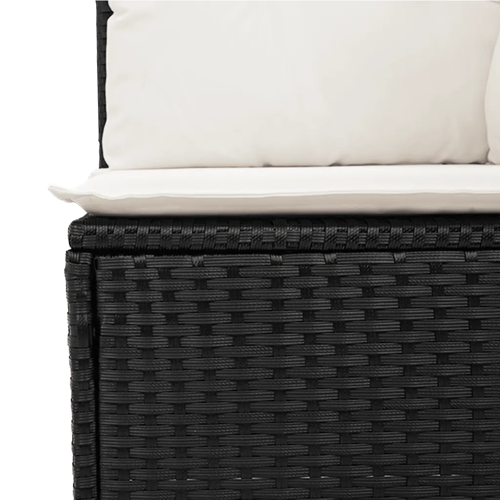 Set Divani da Giardino con Cuscini 7pz Nero Polyrattan 3221695