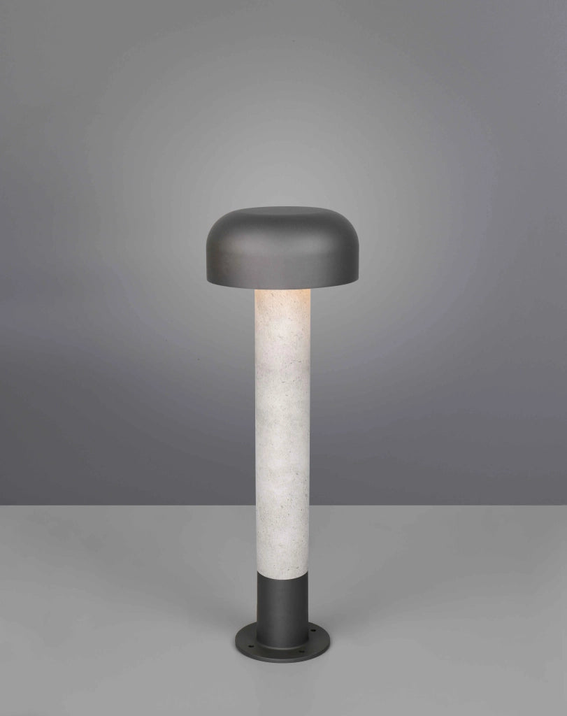 Palo da esterno, alluminio, antracite e cemento, H 54 cm, Fraser