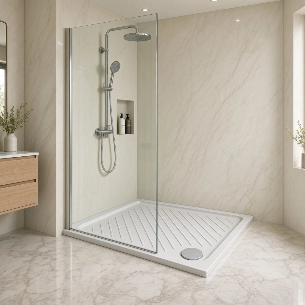 Piatto doccia quadrato CERAMICA DOLOMITE 90x90 BIANCO LUCIDO H 7 cm con antiscivolo - GEMMA 2