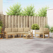Set di divani da esterno 7 pz Bianco e Beige 3387282
