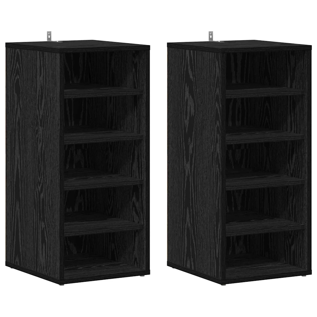 Mobile per scarpe 2 pcs Rovere Nero 32 x 35 x 70 cm 862687