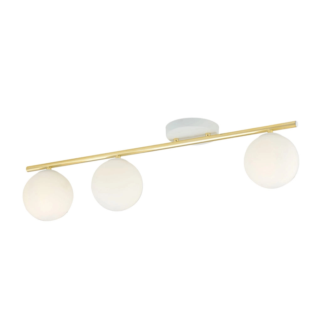 Plafoniera Emibig Monza 3 3xE14 ottone/bianco 80cm