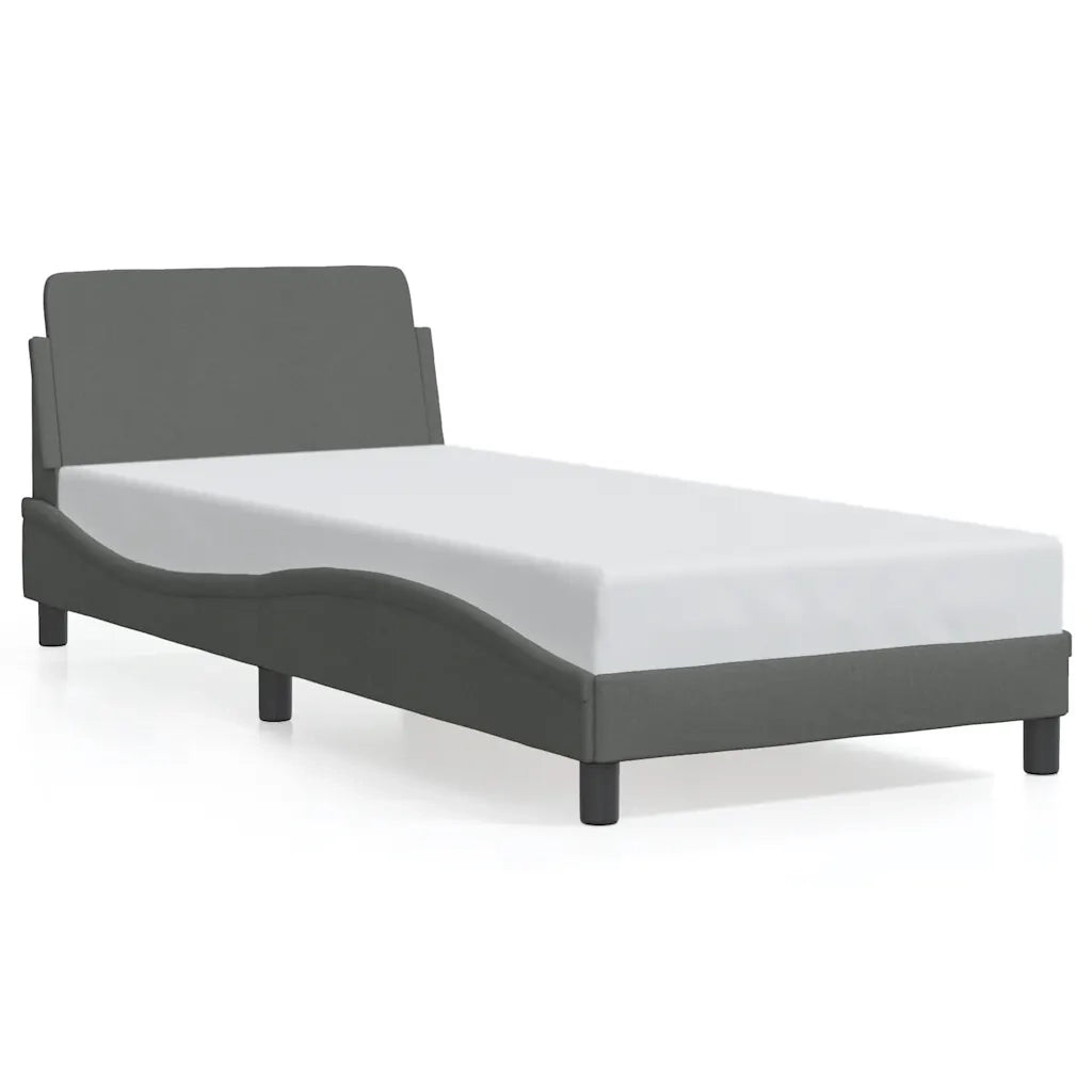 Giroletto-Struttura Letto Dover Grigio Scuro 80x200 cm Tessuto